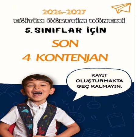 🎒 5. sınıflarımızda son 4 kontenjan!