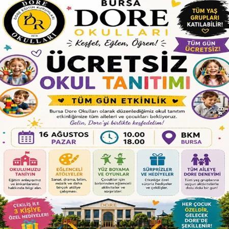 🎉 Bursa Dore Okulları’nda Ücretsiz Okul Tanıtım Etkinliği! 🎉