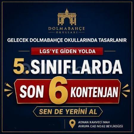 5. SINIFLARDA SON 6 KONTENJAN