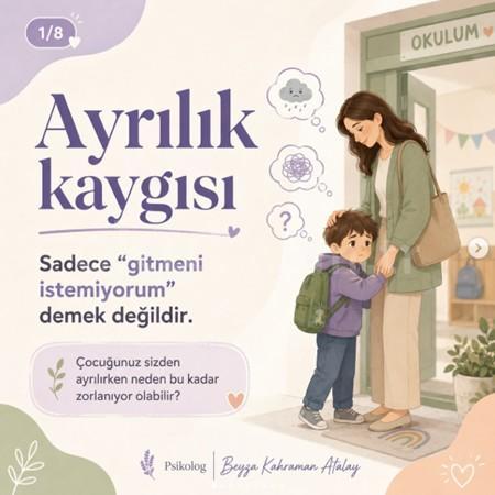 Ayrılmak bazı çocuklar için yalnızca kısa bir vedadan ibaret değildir. Ayrılık anı; özlem, belirsizlik, kontrolü kaybetme hissi ve sevdiği kişiye bir şey olacağına dair yoğun korkularla birleşebilir.