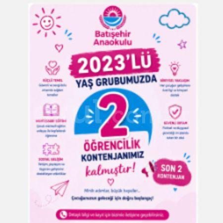 2023 Doğumlu Yaş Grubumuzda Yalnızca 2 Öğrencilik Kontenjanımız Kalmıştır.