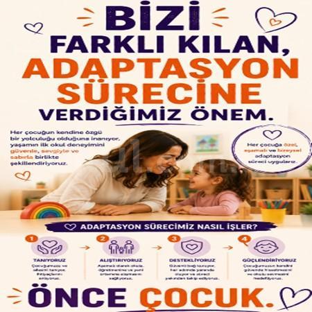 Anaokuluna başlamak; çocuk için yeni bir ortam, yeni yetişkinler, yeni arkadaşlar ve yeni bir günlük düzen demektir. Bu nedenle adaptasyonu yalnızca “okula alışmak” olarak değil, güvenli bir bağ kurma süreci olarak görüyoruz.