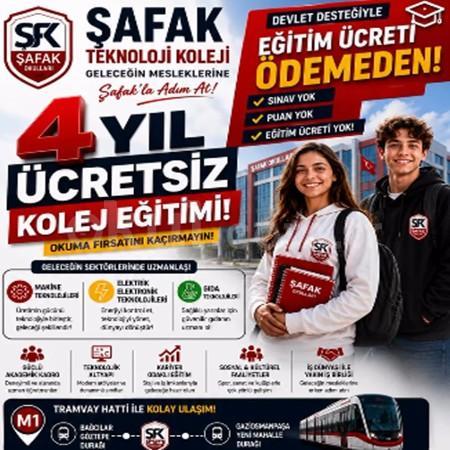 🚀 ŞAFAK TEKNOLOJİ KOLEJİ’NDE 4 YIL ÜCRETSİZ EĞİTİM FIRSATI!