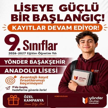 Liseye güçlü bir başlangıç, geleceğe sağlam bir adım! 🎓