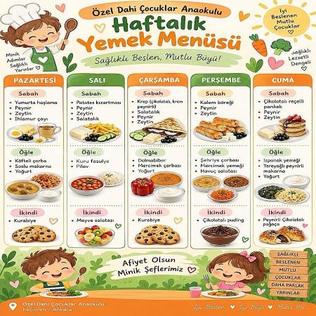 🍽️ Haftalık Beslenme Menümüz