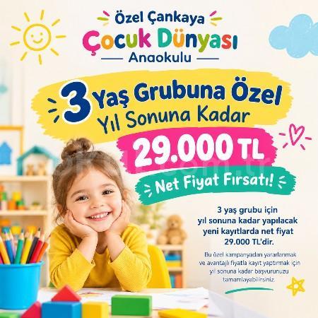 3 Yaş Grubuna Özel Yıl Sonuna Kadar 29.000 TL Kayıt Fırsatı!