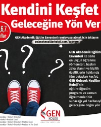 GEN Koleji Rehberlik Envanterleri ile 3 ve 4.sınıftaki öğrencinizi keşfederek geleceğine yön verin!