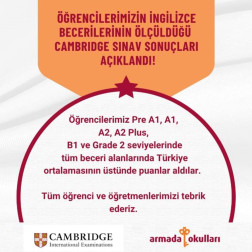 Cambridge İngilizce Sınavlarında Gururlandıran Sonuçlar