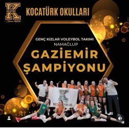 Kocatürk Okulları Genç Kızlar Voleybol Takımı Gaziemir Şampiyonu