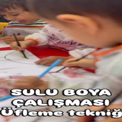 Sulu Boya Çalışması – Üfleme Tekniği 🎨