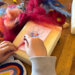 Keçe iğneleme çalışması