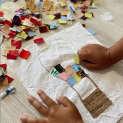 Renkli Kumaşlarla Büyük–Küçük–Orta Mozaik Etkinliğimiz