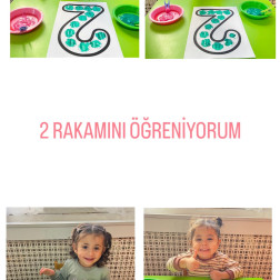 2 Rakamını Öğreniyorum – Parmar Boyama Etkinliği