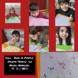 Sulu Boya ile Pipet Üfleme Etkinliği