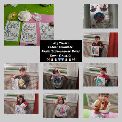 Kış Temalı Farklı Tekniklerle Sanat Çalışması