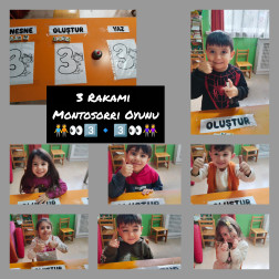 3 Rakamı Montessori Çalışması