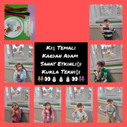 Kış Temalı Kardan Adam Kukla Sanat Etkinliği