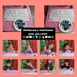 Kapaklarla Montessori Çizgi Çalışması