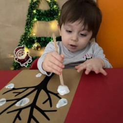 Kış Temalı Ağaç Baskı Çalışması