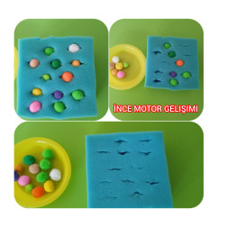 Renkli Ponponlar ve Süngerle Eğlenceli İnce Motor Gelişimi