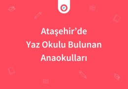 Ataşehir'de Yaz Okulu Bulunan Anaokulları